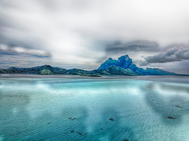 Bora Bora aerial landscape french polynesia