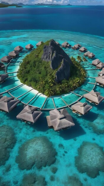 Bora bora french polynesia blue lagoon turquoise crystal water