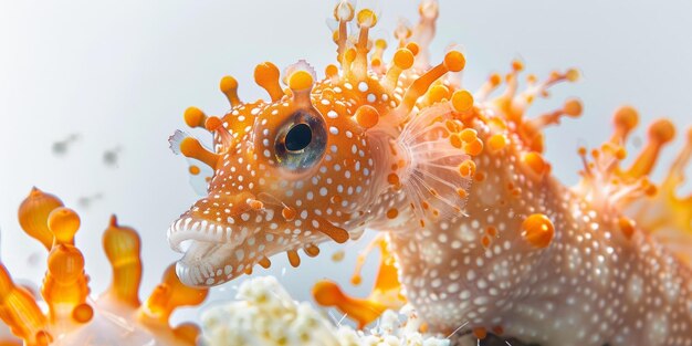 BOrange and white fish with unique features