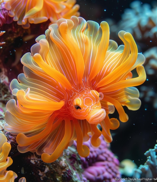 Photo borangestriped pygmy seahorse on a coral reef