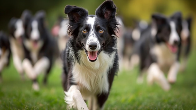 A Border Collie herding a group of friends showcasing intelligence and agility
