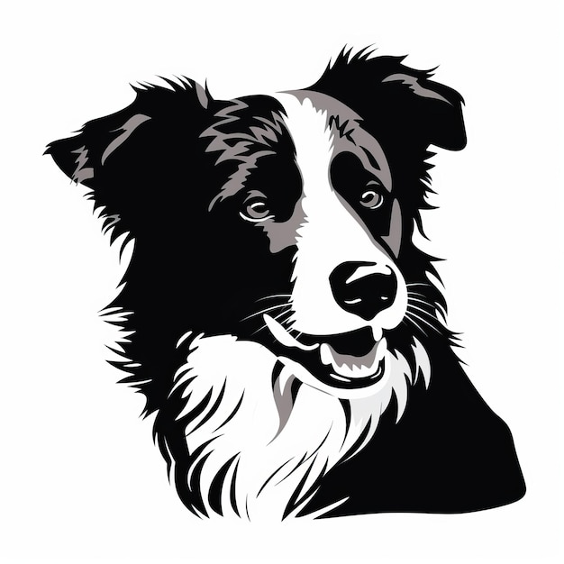 Border Collie Hoofd Vector Illustratie Hoge Resolutie