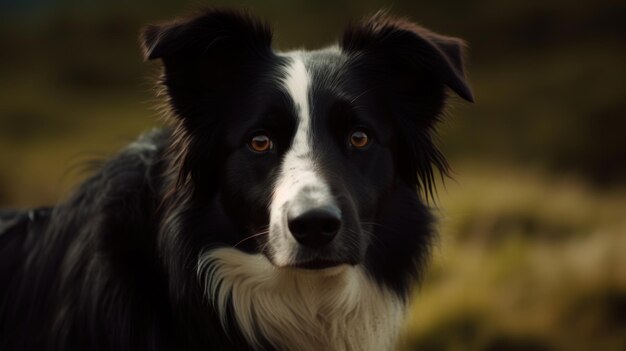 Premium AI Image | Border Collie its coat brilliantly contrasting