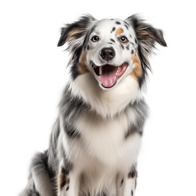 Border Collie's Pure Delight TailWagging Euphoria Isolated on White Background