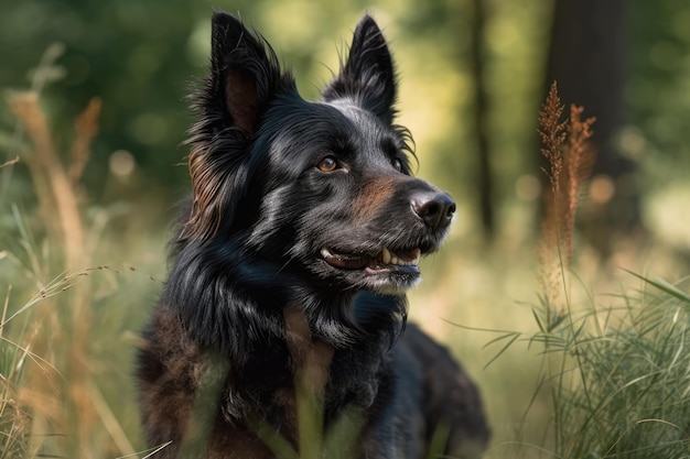 Border collie x Belgian shepherd striped dog