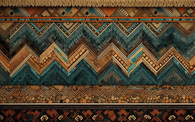 a border made of geometric patterns of fabric