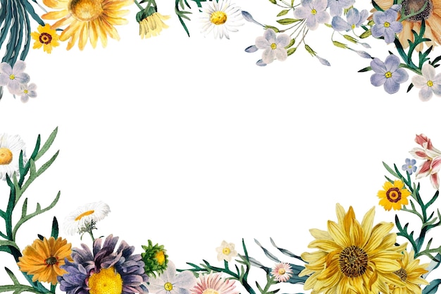 Border with flowers png floral frame