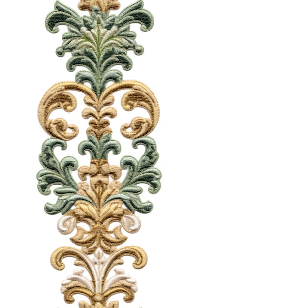 Photo a border with gold and green leaves and a leaf design.