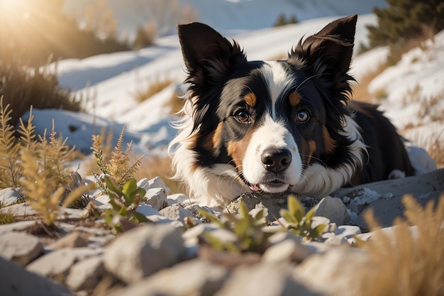 Bordercollie-hond verbergen