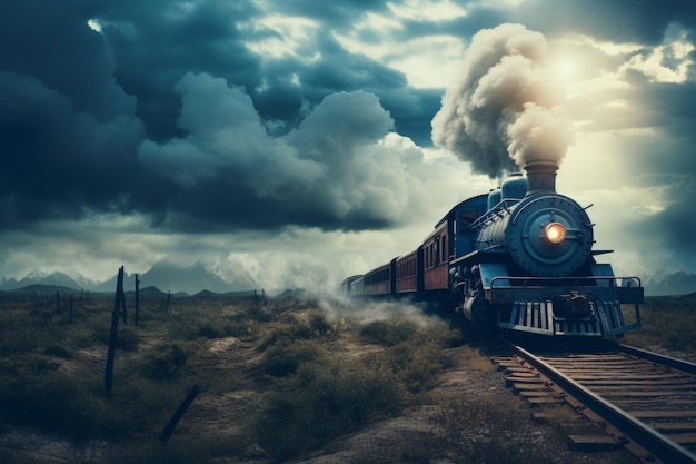 Photo borderlandsinspired vintage steam locomotive perfect for gaming enthusiasts and collectors