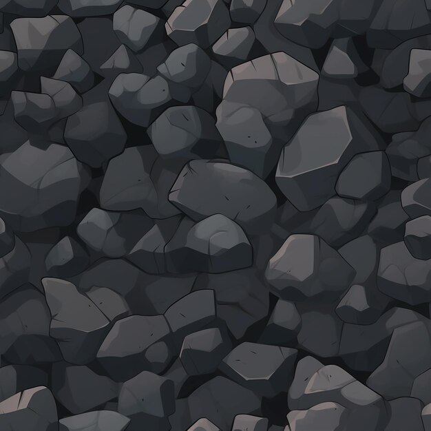 Borderless tileable rock wall or floor texture pattern in drawing style for video games