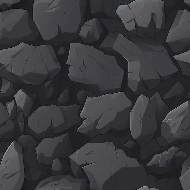 Borderless tileable rotsmuur of vloer textuur patroon in tekenstijl voor videogames
