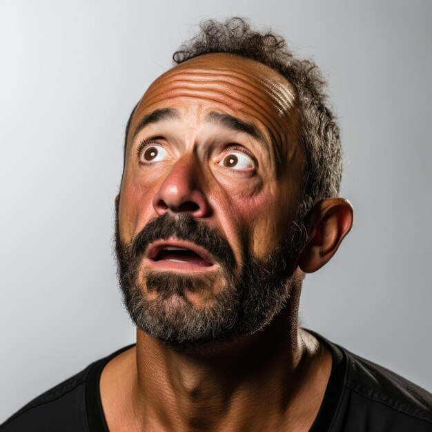 Foto uomo del medio oriente annoiato con lo sguardo rivolto verso l'alto