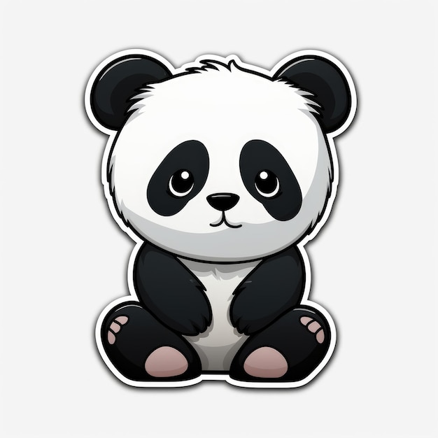 Premium AI Image | Bored Panda Kawaii Style Sticker Vector with No ...