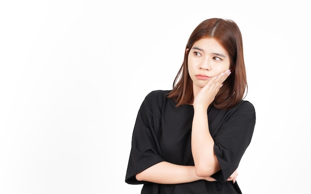 Boring Gesture Of Beautiful Asian Woman Isolated On White Background