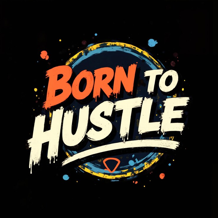 Photo born to hustle is the message on this poster