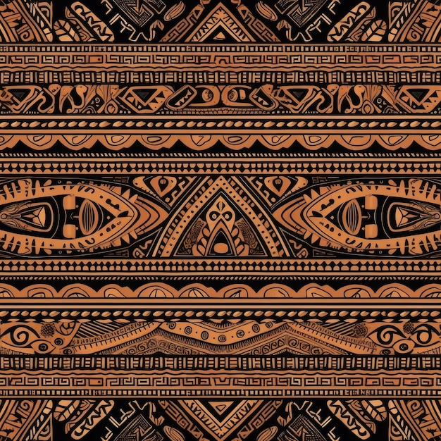 Borneo tribal seamless pattern background generative AI