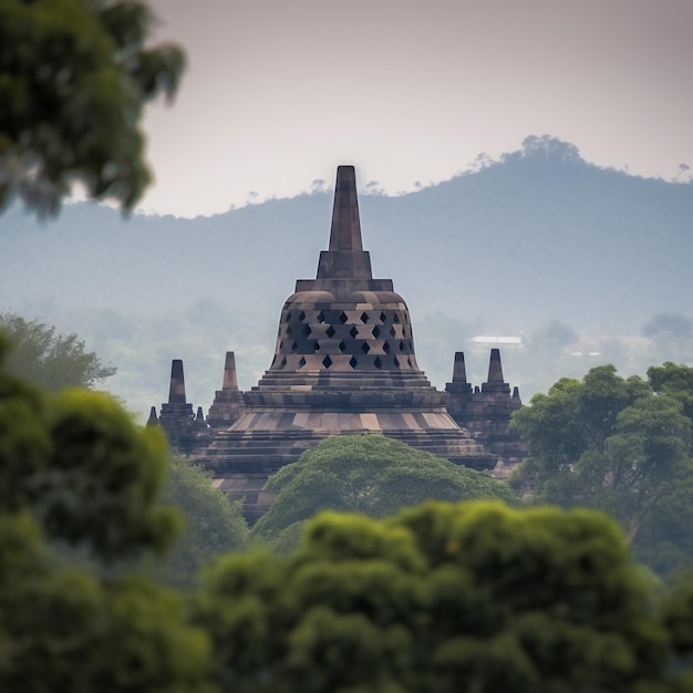 Borobudur Prachtige foto van een oude boeddhistische tempel in Indonesië