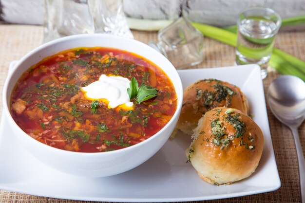 Borscht / borsch. Traditionele Russische en Oekraïense soep.