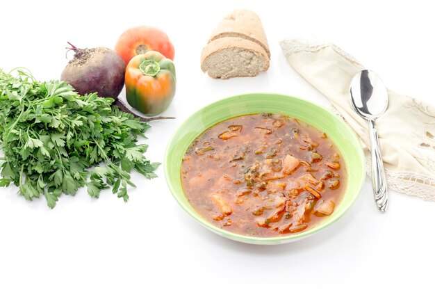 Borscht in a bowl Ukrainian cuisine