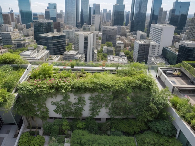 Foto bos en stad toren groene stad