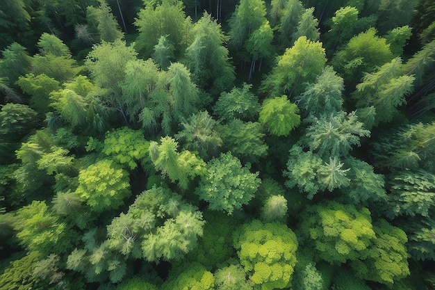 Bos in de zomer vanaf de hoogte van de drone Milieu eco-veilig Behoud