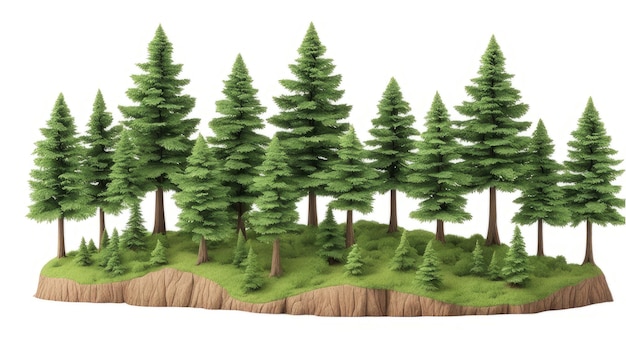 Bos op een geïsoleerde witte achtergrond