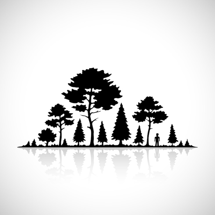 Foto bos silhouet icoon