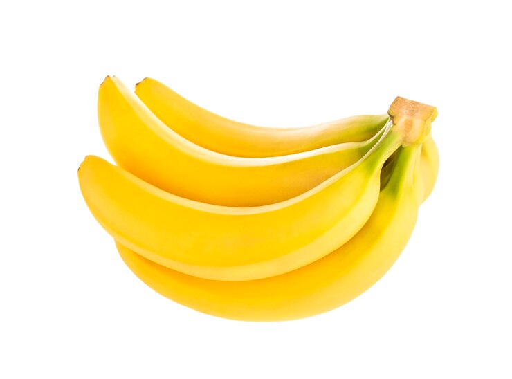 Foto bos van bananen op wit worden geïsoleerd dat