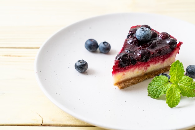 Foto bosbessen cheesecake