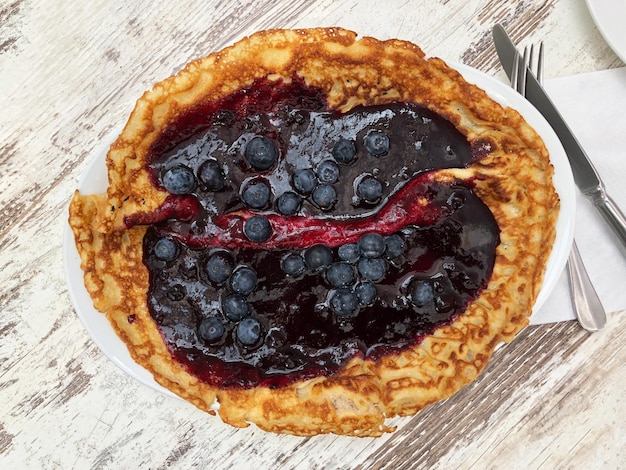 Bosbessen pannenkoek Duitse stijl