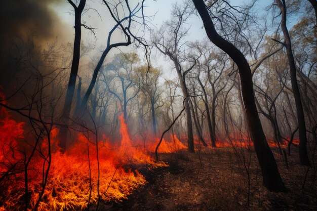 Bosbrand verspreidt zich door het bosbrand