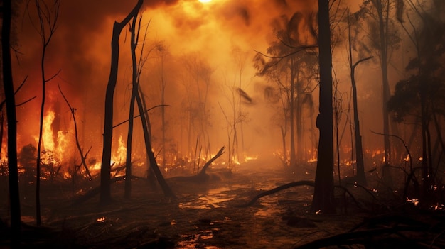 Foto bosbranden die bossen verbranden en vernietigen