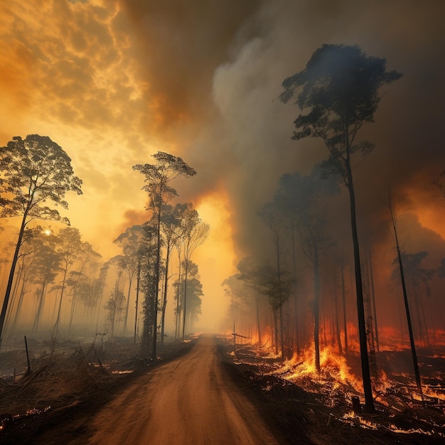 Foto bosbranden die bossen verbranden en vernietigen