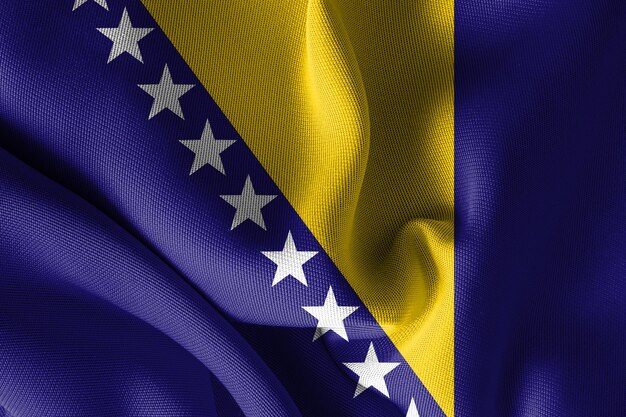 Bosnia flag HD 3d Rendering A symbol of National Independence