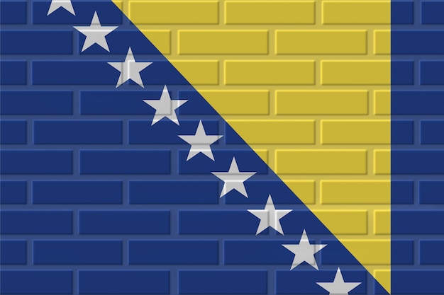 Photo bosnia and herzegovina brick flag illustration