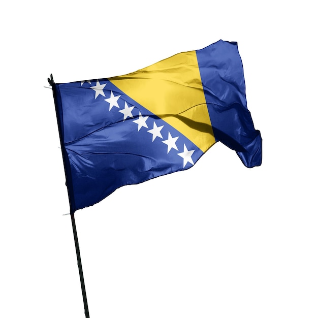 Foto bosnia_herzegovina vlag op witte achtergrond