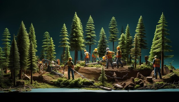 bosonderhoud diorama tijdschriftomslag plasticine donkere achtergrond