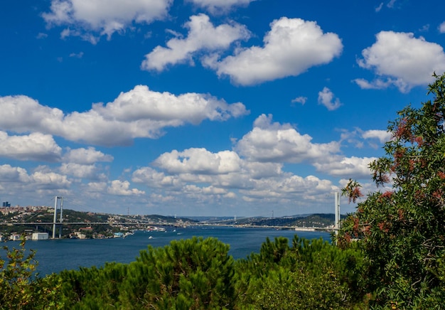 ボスポラス海峡と白い雲