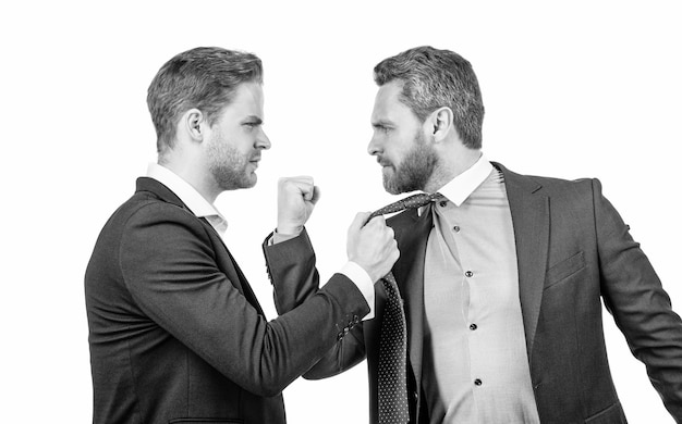 Boss and employee disagreed men partners business competition businessmeeting