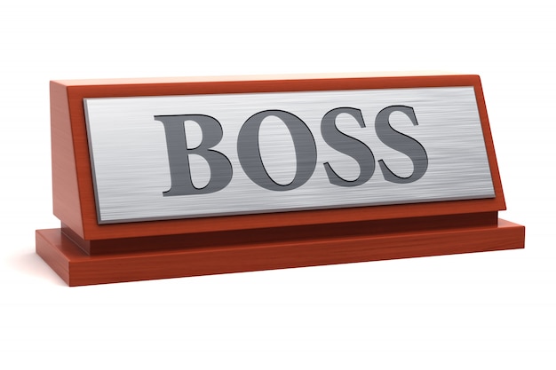 Boss title on nameplate