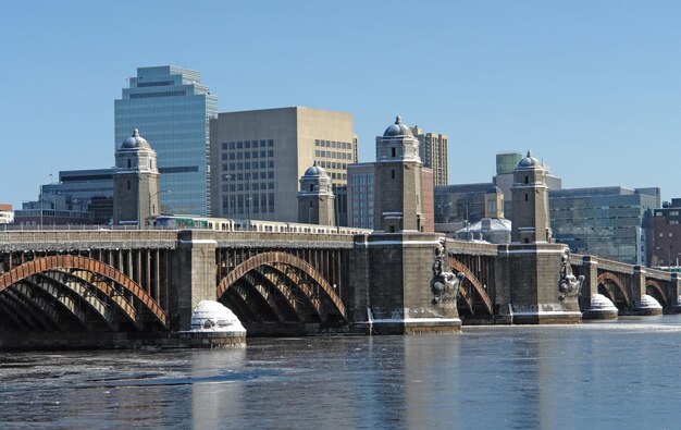 Boston scenery with bridge and river