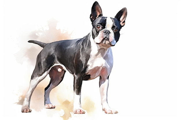 Boston terrier dog creative illustration generative ai