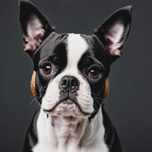 Photo boston terrier portrait