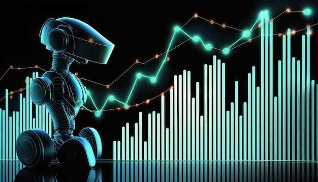 Bot Analysing Chart with Economic Growth Graph and the Markets for a Business