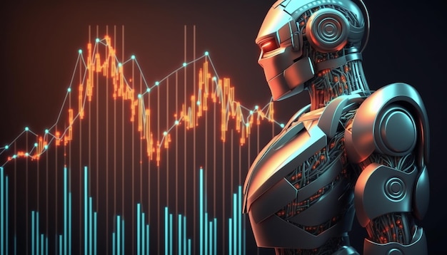 Bot Analysing Chart with Economic Growth Graph and the Markets for a Business