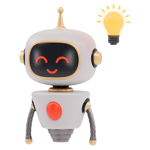 Bot Get Idea 3D Illustration