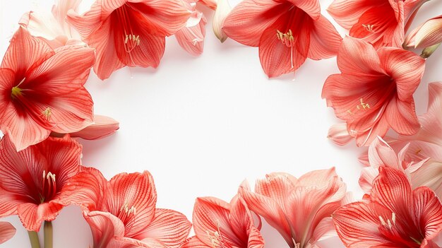 Botanical Amaryllis Flower Border Graphic