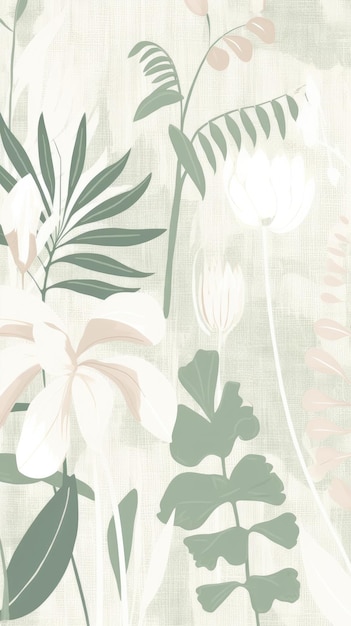 botanical background in pastel colors