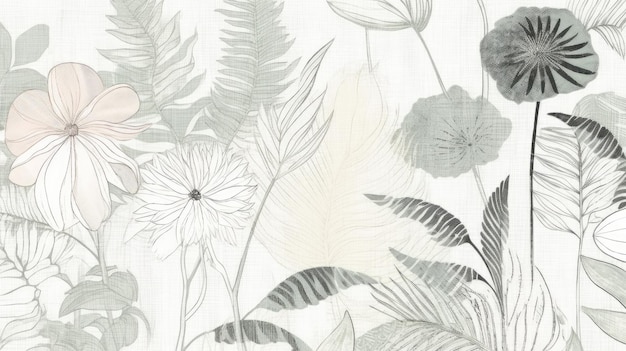 botanical background in pastel colors